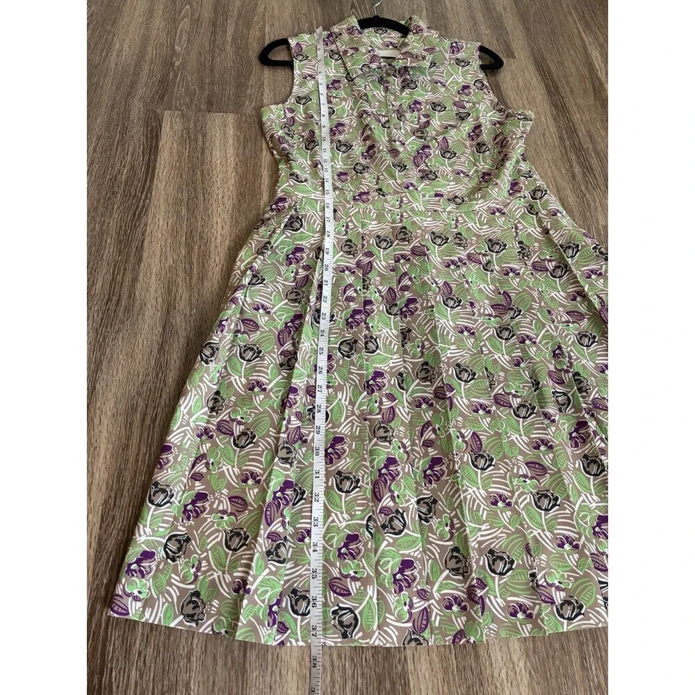 Tory Burch Printed Performance Golf Dress in Green Purple Floral Print Large